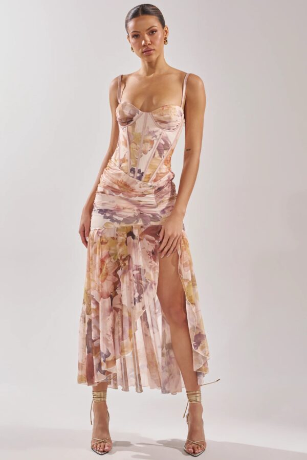 Wild Flower Maxi Dress – Floral Print Sleeveless Maxi Dress