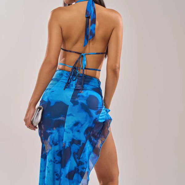 Ocean Breeze Midi Dress – Printed Halter Sleeveless Dress (1)