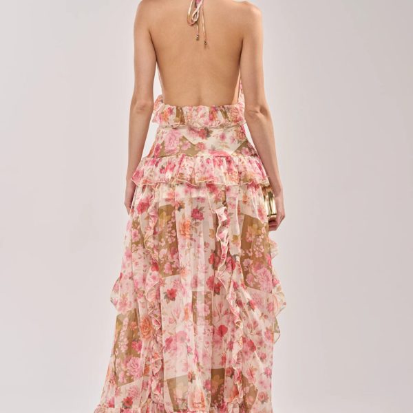 Summer Stroll Floral Chiffon Maxi Dress – Elegant Ruffle Sleeveless Dress (2)